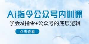 Ai指令公众号内训课:学会ai指令+公众号的底层逻辑(7节课)-优优云创网