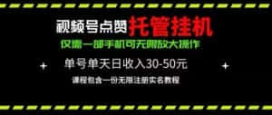 （10644期）视频号点赞托管挂机，单号单天利润30~50，一部手机无限放大（附带无限…-优优云创网