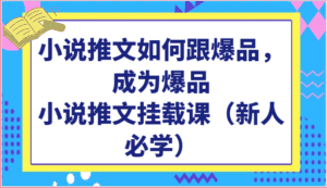 小说推文如何跟爆品，成为爆品，小说推文挂载课（新人必学）-优优云创网