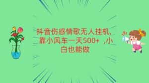 抖音伤感情歌无人挂机 靠小风车一天500+ 小白也能做-优优云创网