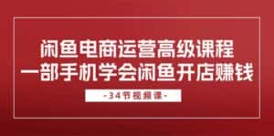 闲鱼电商运营高级课程,一部手机学会闲鱼开店赚钱(34节课)-优优云创网