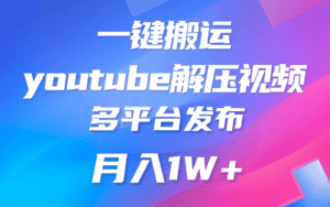 一键搬运YouTube解压助眠视频 简单操作月入1W+-优优云创网