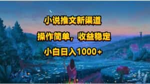 小说推文新玩法,操作简单,收益稳定,日入1000+-优优云创网