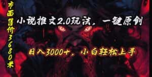 （10724期）原创漫画小说推文2.0玩法，单日最高3000+，ai全自动产出，可参加中视频…-优优云创网