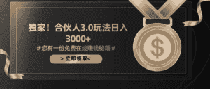（10727期）游戏合伙人3.0，日入3000+，无限扩大的蓝海项目-优优云创网