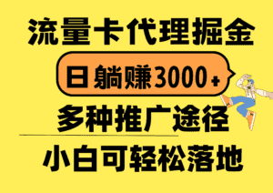 （10771期）流量卡代理掘金，日躺赚3000+，首码平台变现更暴力，多种推广途径，新…-优优云创网