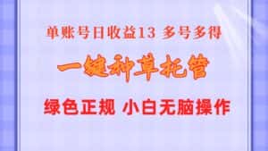 (10776期)一键种草托管 单账号日收益13元 10个账号一天130 绿色稳定 可无限推广-优优云创网