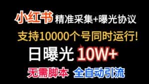 价值10万！小红书自动精准采集＋日曝光10w＋-优优云创网