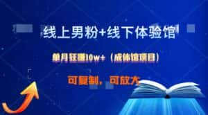 线上男粉+线下成体馆:单月狂赚10W+1.0-优优云创网