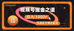 (10857期)红利无限!视频号掘金之道,深度解析起号爆流秘诀,轻松实现日入 1000+!-优优云创网