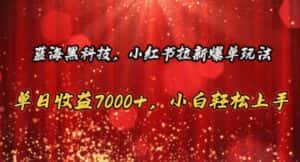(10860期)蓝海黑科技,小红书拉新爆单玩法,单日收益7000+,小白轻松上手-优优云创网