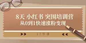 28天小红书突围培训营,从0到1快速涨粉变现(17节课)-优优云创网