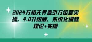 2024万相无界直引万运营实操,4.0升级版,系统化课程 理论+实操-优优云创网