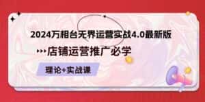 (10892期)2024-万相台 无界 运营实战4.0最新版,店铺 运营推广必修 理论+实操-优优云创网