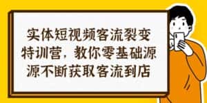 (10904期)实体-短视频客流 裂变特训营,教你0基础源源不断获取客流到店(29节)-优优云创网