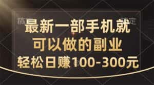 （10926期）最新一部手机就可以做的副业，轻松日赚100-300元-优优云创网