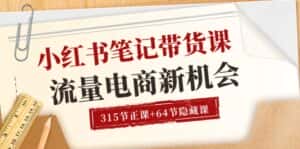 （10940期）小红书-笔记带货课【6月更新】流量 电商新机会 315节正课+64节隐藏课-优优云创网