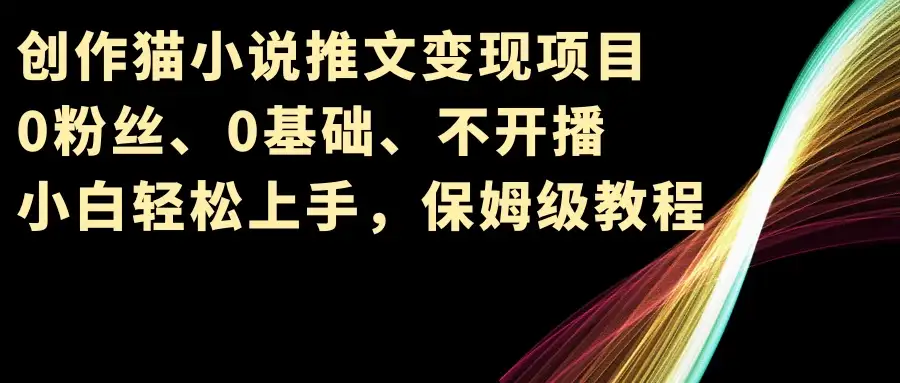 小说推文变现项目，0粉丝、0基础、不开播、小白轻松上手，保姆级教程-优优云创网