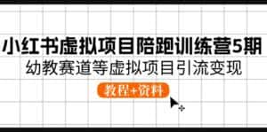 (10972期)小红书虚拟项目陪跑训练营5期,幼教赛道等虚拟项目引流变现 (教程+资料)-优优云创网