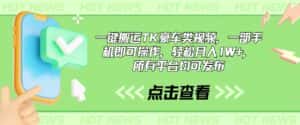 （10975期）一键搬运TK豪车类视频，一部手机即可操作，轻松月入1W+，所有平台均可发布-优优云创网