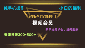 影视会员兼职日入500-800，纯手机操作当天上手当天出单 小白福利-优优云创网