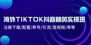 海外TIKTOK抖音精英实操班:注册下载/配置/养号/引流/发视频/等等-优优云创网