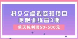 黄岛主《拼夕夕虚拟变现项目陪跑训练营3期》单天纯利润50-500元-优优云创网