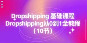 Dropshipping基础课程，Dropshipping从0到1全教程（10节）-优优云创网