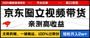 (11147期)2024最新蓝海项目,逛逛京东图文视频带货,无需剪辑,月入20000+-优优云创网