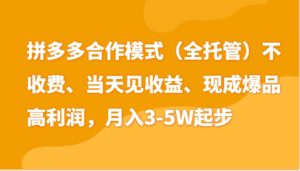 最新拼多多模式日入4K+两天销量过百单，无学费、老运营代操作、小白福利-优优云创网
