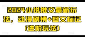 2024小说推文最新玩法，动漫剧情+图文标记(进阶玩法)-优优云创网