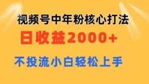 （11205期）视频号中年粉核心玩法 日收益2000+ 不投流小白轻松上手-优优云创网