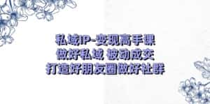 （11209期）私域IP-变现高手课：做好私域 被动成交，打造好朋友圈做好社群（18节）-优优云创网