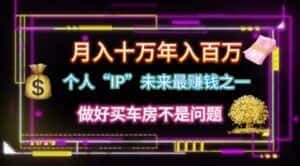 个人“ip”月入10w,年入100w-优优云创网