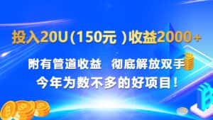 投入20u(150元 )收益2000+ 附有管道收益 彻底解放双手 今年为数不多的好项目!-优优云创网