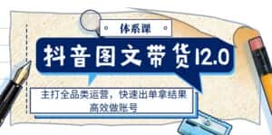 (11276期)抖音图文带货12.0体系课,主打全品类运营,快速出单拿结果,高效做账号-优优云创网