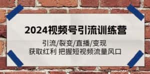 (11337期)2024视频号引流训练营:引流/裂变/直播/变现 获取红利 把握短视频流量风口-优优云创网