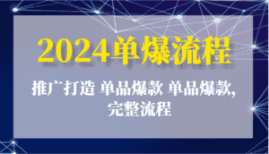 2024单爆流程：推广打造 单品爆款 单品爆款，完整流程-优优云创网