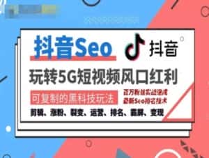 抖音SEO引流培训课程-抓住抖音风口,实现搜索排名,获取精准流量,快速成交变现-优优云创网