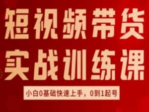 短视频带货实战训练课,好物分享实操,小白0基础快速上手,0到1起号-优优云创网