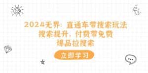 （11418期）2024无界：直通车 带搜索玩法，搜索提升，付费带免费，爆品拉搜索-优优云创网