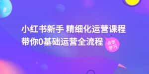 小红书新手精细化运营课程,带你0基础运营全流程(42节视频课)-优优云创网