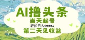 （11426期）AI撸头条，轻松日入3000+无脑操作，当天起号，第二天见收益-优优云创网