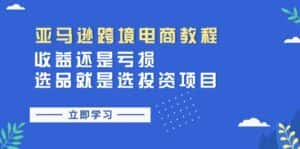 （11432期）亚马逊跨境电商教程：收益还是亏损！选品就是选投资项目-优优云创网