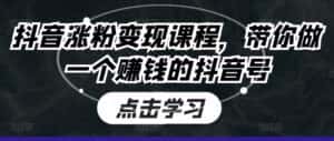 抖音涨粉变现课程,带你做一个赚钱的抖音号-优优云创网