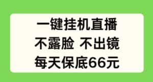 一键挂JI直播，不露脸不出境，每天保底66元-优优云创网