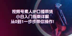 （11441期）视频号素人IP口播带货小白入门指南详解，从0到1一步步带你操作!-优优云创网