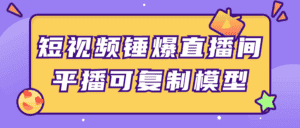 短视频锤爆直播间平播可复制模型-优优云创网