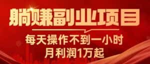 (11449期)躺赚副业项目,每天操作不到一小时,月利润1万起,实战篇-优优云创网