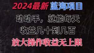 （11470期）有手就行的2024全新蓝海项目，每天1小时收益几十到几百，可放大操作收…-优优云创网